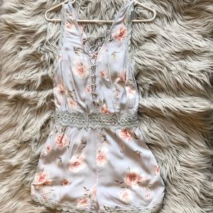 Blue floral romper